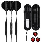 sanfeng Darts Plastic Tip Set with Black Barrel Flights 18g for Electronic Dart Board with 50 Rubber O-Rings 6 Aluminum Shafts Extra 50 Replacement Soft Tips Accessories