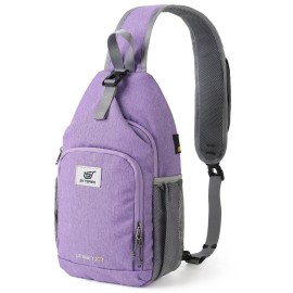 SKYSPER Sling Bag RFID Crossbody Sling Backpack Cross Body Shoulder Bag Travel Hiking Daypack for Women Men(Purple)