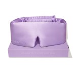 DROWSY Silk Sleep Mask - Face-Hugging, Padded Cocoon for Luxury Sleep in Total Darkness - 100% Pure Mulberry Silk (Lavender Haze)