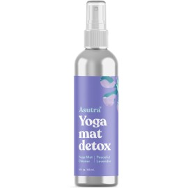 ASUTRA Yoga Mat Cleaner Spray (Peaceful Lavender - Aluminum Bottle), 4 fl oz - No Slippery Residue, Organic Essential Oils, Deep-Cleansing for Fitness Gear & Gym Equipment, Microfiber Towel Included