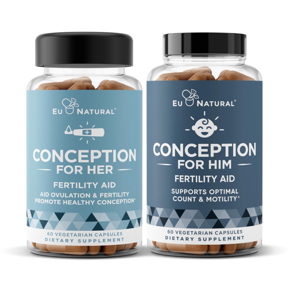 Conception Fertility for Her & Him Bundle - Fertility Supplements Combo for Women & Men - Prenatal Vitamins - Promote Hormone Balance, Cycle Consistency, Aid Ovulation - 120 Count