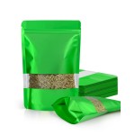 FireKylin 100 Pack Smell Proof Bags 7.1 x 10.2, Resealable Bags with Matte Window, Foil Pouch Stand Up Sealable Bags for PackagingGreen