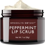 Brooklyn Botany Lip Scrub Exfoliator 1 oz - Lip Moisturizer for Dry Lips and Chapped Lips - Gentle Lip Exfoliator for Smooth and Brighter Lips - Peppermint Flavor