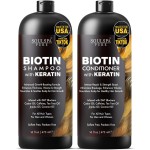 Biotin Shampoo and Conditioner Set with Keratin - Sulfate-Free Advanced Anti-Thinning, Hair Growth Shampoo and Conditioner Combo Repair Formula - with DHT Blockers, for Men & Women - 16 fl oz each