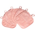 BloomSesame Makeup Remover Cloths for Face, Eye, Lips - Reusable Makeup Remover Pads Soft Microfiber Facial Cleansing Cloths 5 x 5 inch 6 Pack (Coral)