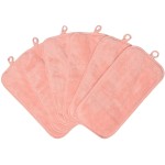BloomSesame Makeup Remover Cloths for Face, Eye, Lips - Reusable Makeup Remover Pads Soft Microfiber Facial Cleansing Cloths 6 x 12 inch 6 Pack (Coral)
