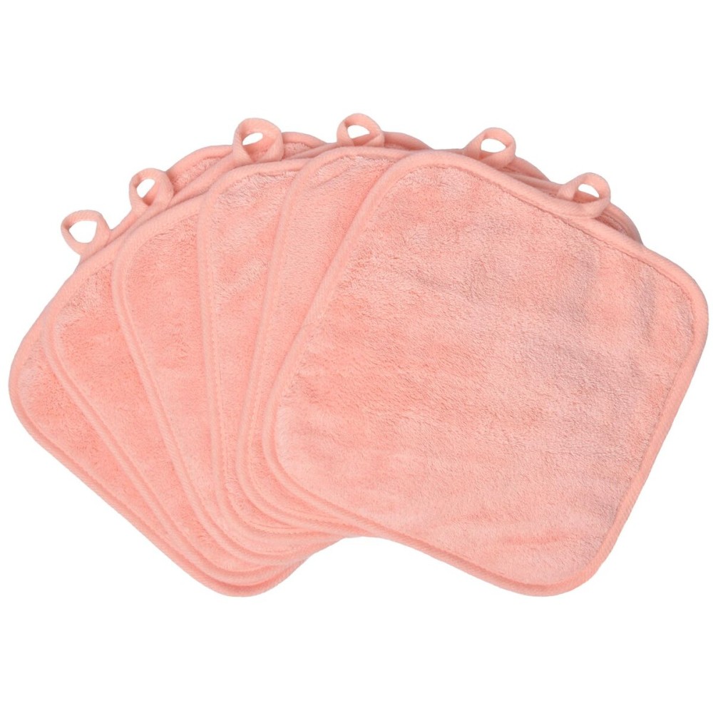BloomSesame Makeup Remover Cloths for Face, Eye, Lips - Reusable Makeup Remover Pads Soft Microfiber Facial Cleansing Cloths 8 x 8 inch 6 Pack (Coral)