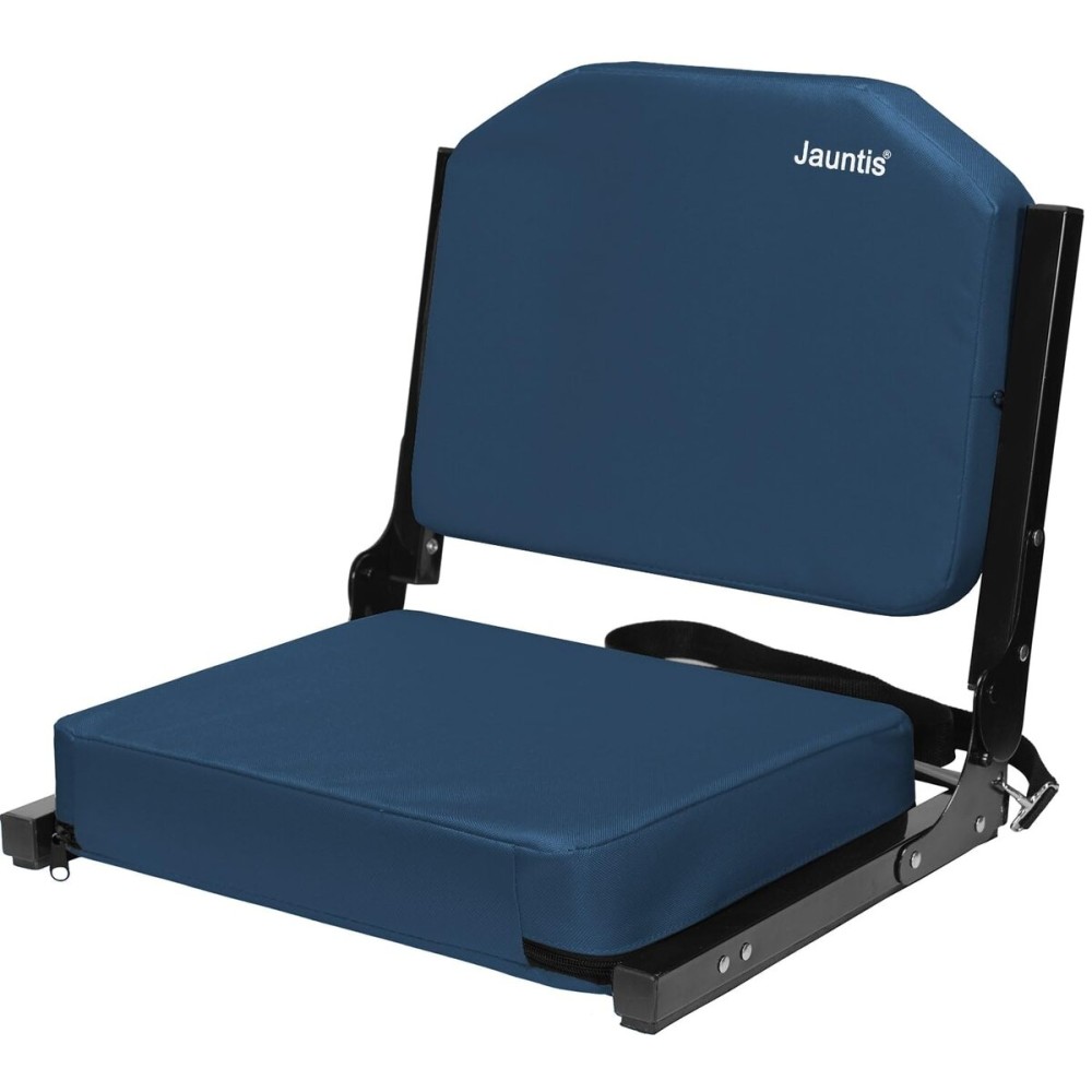 Jauntis Stadium Seating for Bleachers, Bleacher Seats with Ultra Padded Comfy Foam Backs and Cushion, Wide Portable Stadium Chairs with Back Support and Shoulder Strap