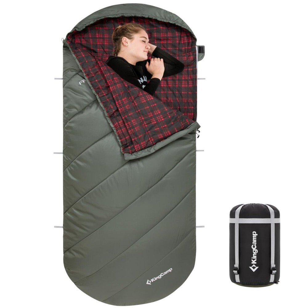 KingCamp Sleeping Bag for Adults, Cold Weather & Warm Extra Wide Big & Tall XL Portable Waterproof Flannel Sleeping Bags, Essentials Gear Accessories for Camping Backpacking Hiking Indoor & Outdoor