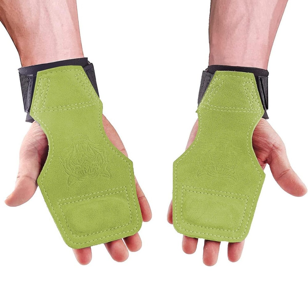 TAVIEW Weight Lifting Wrist Hooks Straps for Maximum Grip Support for Women (Macaron Green)