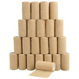24pcs Self Adhesive Bandage Wraps, 4in 5 Yards, Skin Color