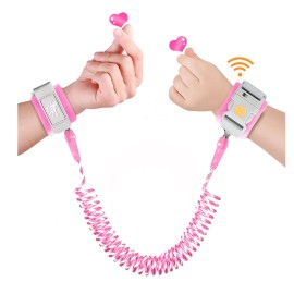 WSZCML Anti Lost Wrist Link,Toddler Harness Walking Leash with Induction Lock,Reflective Child Wrist Leashes for Baby,6.56ft Kids Leash for Supermarket Mall Airport Amusement Park Zoo TravelPink