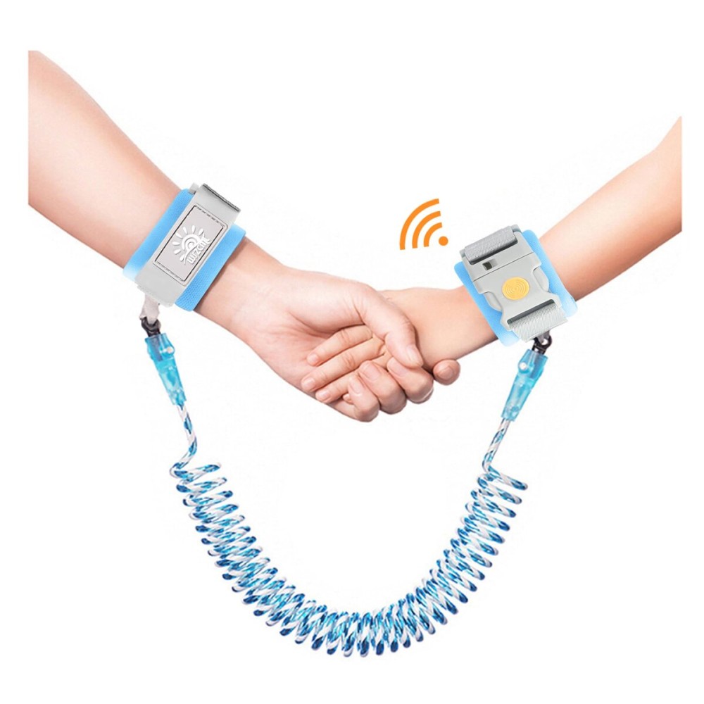 WSZCML Anti Lost Wrist Link,Toddler Harness Walking Leash with Induction Lock,Reflective Child Wrist Leashes for Baby,6.56ft Kids Leash for Supermarket Mall Airport Amusement Park Zoo TravelBlue