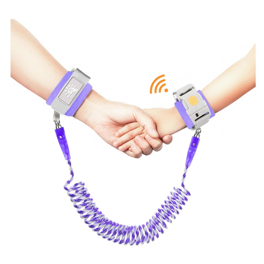 WSZCML Anti Lost Wrist Link,Toddler Harness Walking Leash with Induction Lock,Reflective Child Wrist Leashes for Baby,6.56ft Kids Leash for Supermarket Mall Airport Amusement Park Zoo TravelPurple
