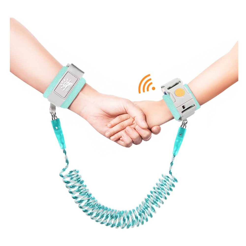 WSZCML Anti Lost Wrist Link,Toddler Harness Walking Leash with Induction Lock,Reflective Child Wrist Leashes for Baby,6.56ft Kids Leash for Supermarket Mall Airport Amusement Park Zoo TravelCyan