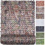 FLYEGO Camo Netting Camouflage Netting, Camo Net Bulk Roll Camouflage Mesh Nets for Hunting Blind Deer Stand Military Party Decorations Sunshade Shooting(4.9ft*3.28ft/1.5m*1m, Camo Bionic Leaves)