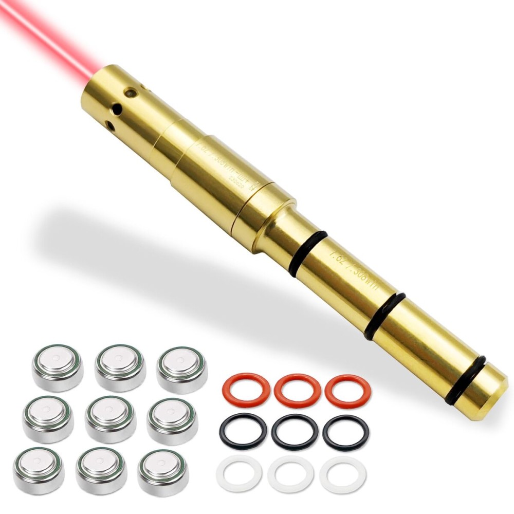 BOOLIT EYE 7.62MM/300/308/30-30/30-06 Special Laser Boresighter End Barrel Laser Bore Sight Accurately and Easy to Fit Revolvers Pistols Rifle and Air Guns (7.62MM/308WIN)