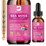 Sea Moss Liquid Drops - Organic Irish Sea Moss with Black Seed Oil, Burdock Root, Bladderwrack, Elderberry, Vitamin C, D3 | 6X Stronger Seamoss Support Immune, Energy, Digestive, Hair Health - Vegan
