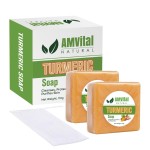 AMVital Turmeric Soap Bar for Face & Body-Acne, Dark Spots, Smooth Skin, Natural Handmade Soap For All Skin Types, Turmeric Body Bar For Men and Women