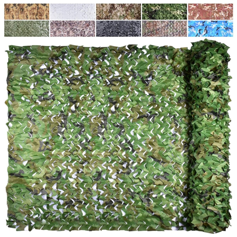 iunio Camo Netting Camouflage Netting, Camo Net Bulk Roll Camouflage Mesh Nets for Hunting Blind Deer Stand Military Party Decorations Sunshade Shooting (Woodland Camo, 4.9ft*3.28ft/1.5m*1m)