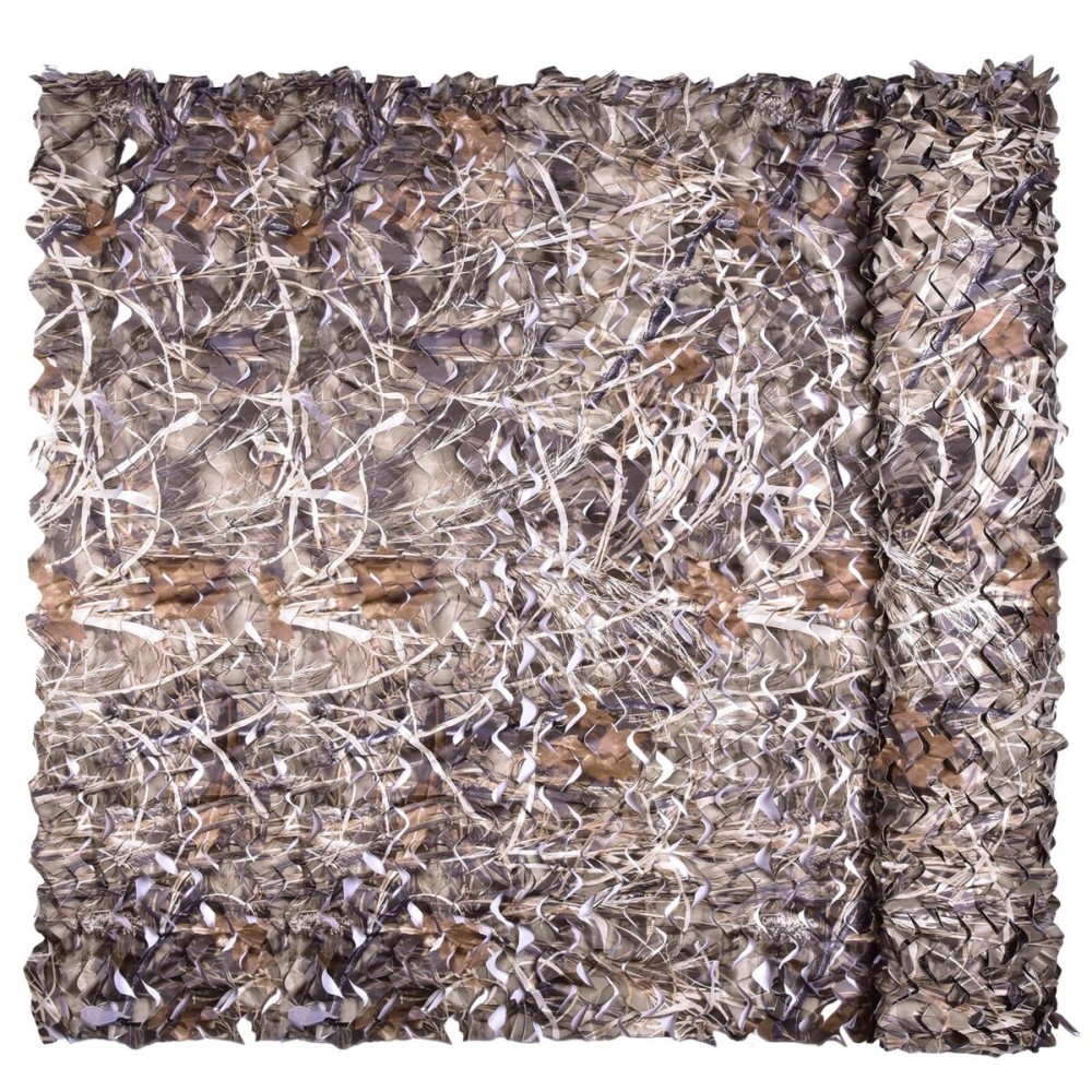 iunio Camo Netting Camouflage Netting, Camo Net Bulk Roll Camouflage Mesh Nets for Hunting Blind Deer Stand Military Party Decorations Sunshade Shooting (Hunting Dry Grass Camo, 4.9ft*3.28ft/1.5m*1m)