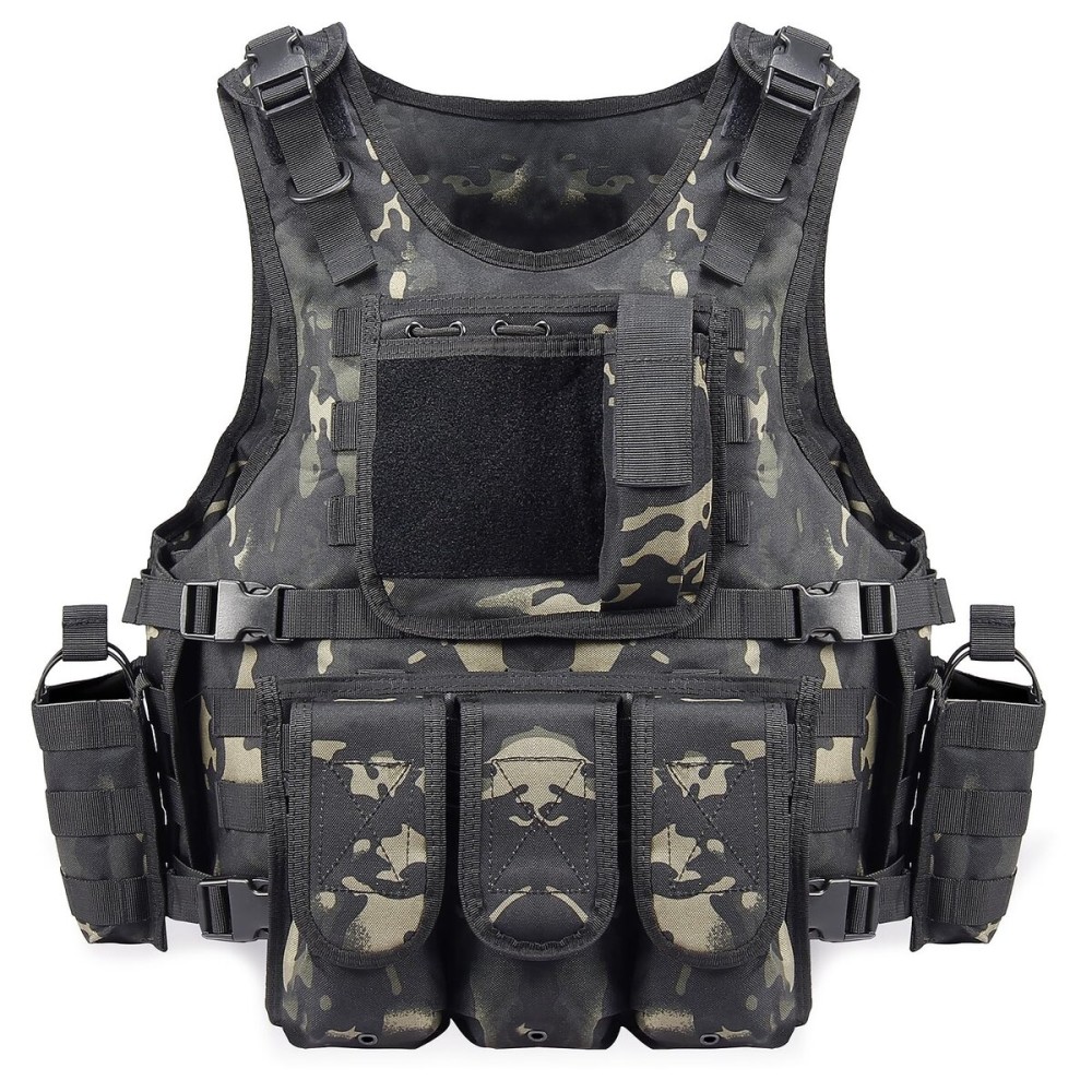 vAv YAKEDA Tactical Vest Airsoft Swat Vest for Men (Black CP)