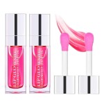 Fovcos Hydrating Lip Glow Oil, Moisturizing Lip Glow Oil, Lip Plumper Gloss, Transparent Lip Gloss, Lip Oil, Plumping Lip Oil, Lip Balm, Tinted Lip Balm Lip Care (2PCS Raspberry)