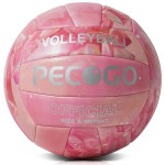 PECOGO Volleyball Size 5 Soft PU Leather Pink Indoor Outdoor Volleyballs Sports Training Game Play Ball for Beginner, Teenager, Adult