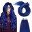 YILITE 20pcs/Pack Blue Tape in Human Hair Extensions, 12inch 40g Seamless Skin Weft Tape-ins (Blue)