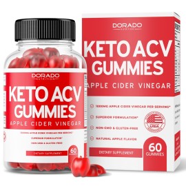 Keto ACV Gummies Advanced Weight Loss (1000mg) Keto Gummies - Fat Burning ACV for Weight Loss and Belly Fat - Delicious Apple Flavor - Non-GMO, Vegan, Third Party Tested - USA Made - (60 Count)