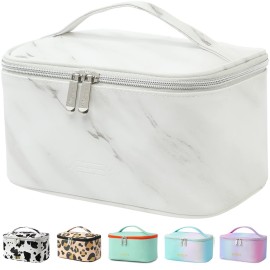 Meiyuuo Makeup Bag Large Cosmetic Bags for Women Girls Cute Travel Zipper Pouch Toiletry Organizer for Beauty Essentials Waterproof (Marble)