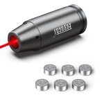 Feyachi Bore Sight 9mm Red Laser Zeroing Boresighter with 3 Sets of Batteries(Grey)