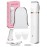 Bikini Trimmer Pubic Hair Trimmer for Women Legs Bikini Line Armpit Rechargeable Electric Shaver for Women Hair Removal with Snap-in Ceramic Blades IP7X Waterproof, White
