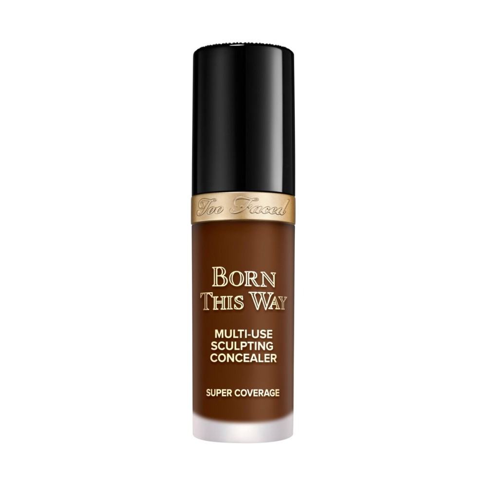 Too Faced Born This Way Super Coverage Multi-Use Concealer | Full Coverage, Non-Comedogenic, Oil Free + Long Lasting Concealer | Hyaluronic Acid, Coconut Water + Alpine Rose | 0.45 Fl Oz, Cocoa