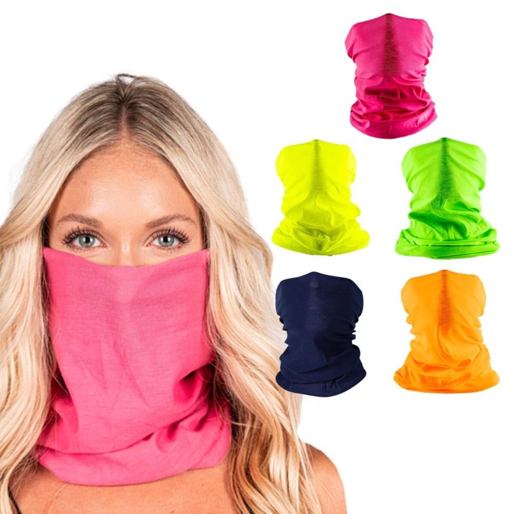 S A Company 5-Pack UV Face Shield | UV 30+ Multipurpose Neck Gaiter Balaclava for Adults