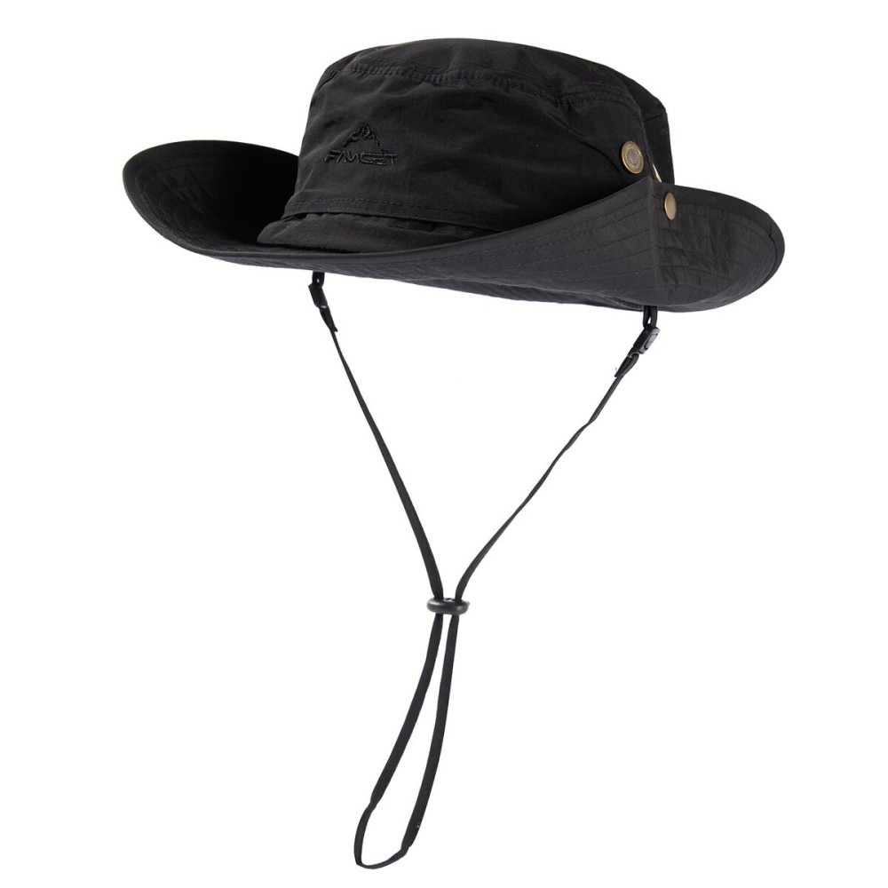 Comhats UPF 50 Sun Hats Wide Brim Summer Safari Hat Fishing Hiking Boonie Hats for Men Big Head Waterproof Black X-Large XX-Large XL XXL