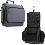 VENTURE 4TH Hanging Travel Toiletry Bag for Women & Men - Travel Organizer with Expandable Compartments & Removable Clear Pouch for Toiletries (Gray)