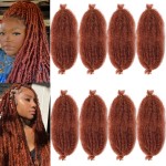 Springy Afro Twist Hair 14 inch Pre-Separated Braiding Hair 8 Packs Marley Twist Braiding Hair for Distressed Faux Locs Spring Twist Hair Extensions for Women (350, 14 Inch (Pack of 8))