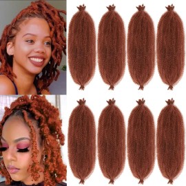 8 Packs Springy Afro Twist Hair 10 inch Pre-Separated Marley Twist Braiding Hair for Distressed Faux Locs Spring Twist Hair Extensions for Women (350, 10 Inch (Pack of 8))