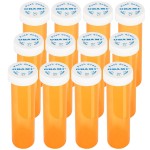 Plastic Medicine Pill Bottles with Child Resistant Caps - Push Down and Turn - Prescription Vial, Medicine Container, Pill Cases Dispenser Organizers (12pcs, 60 Dram)