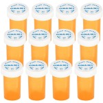 Plastic Medicine Pill Bottles with Child Resistant Caps - Push Down and Turn - Prescription Vial, Medicine Container, Pill Cases Dispenser Organizers (12pcs, 40 Dram)