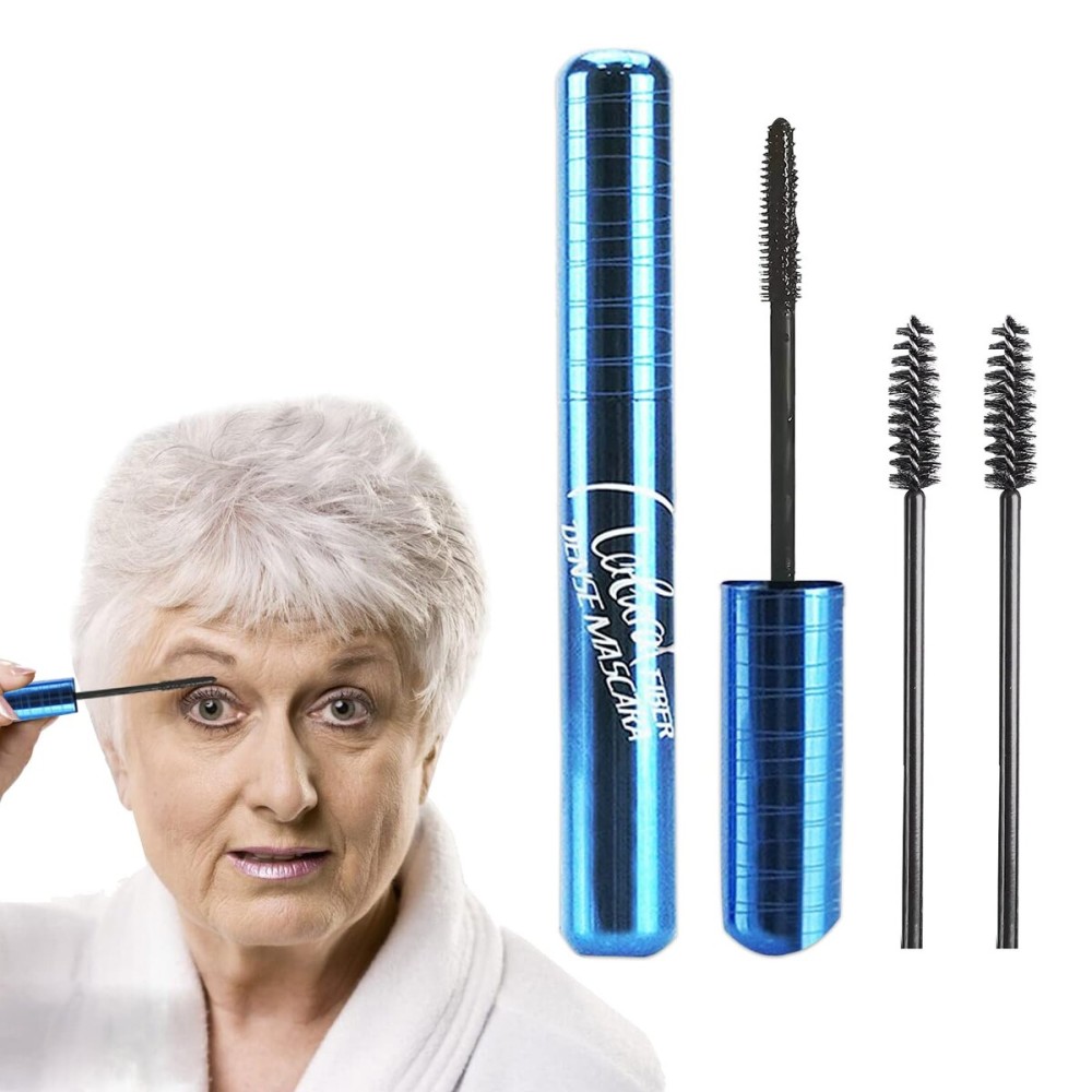 Mascara for Older Women 60 Plus, Mascara for Seniors with Thinning Lashes, Hypoallergenic Sensitive Eyes, Black Volume and Length, Black Waterproof Smudge Proof, Black (Black)