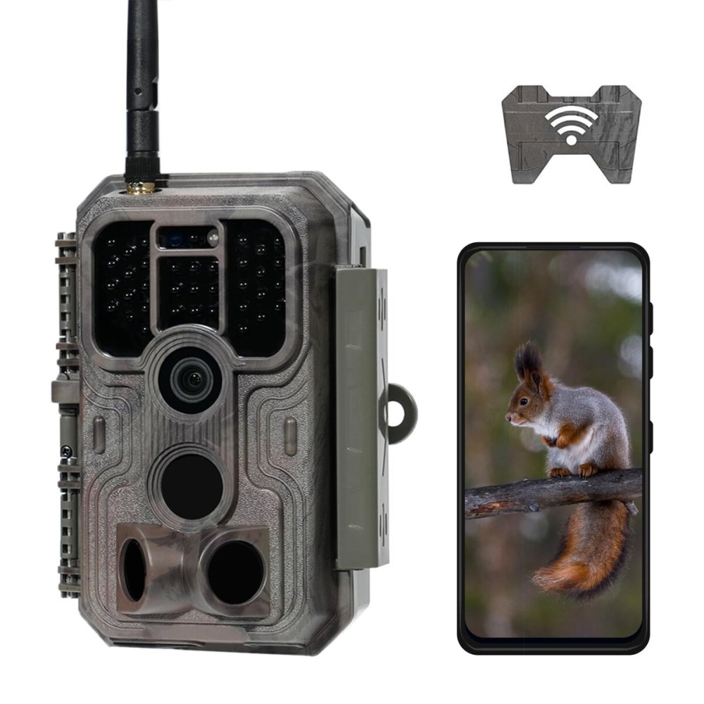 Meidase P200 Trail Camera WiFi Bluetooth, Game Camera with 48MP 1296p, 100ft Night Vision, Cell Phone App, Fast 0.1s Trigger Speed Motion Activated, Waterproof
