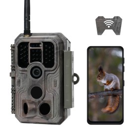 Meidase P200 Trail Camera WiFi Bluetooth, Game Camera with 48MP 1296p, 100ft Night Vision, Cell Phone App, Fast 0.1s Trigger Speed Motion Activated, Waterproof