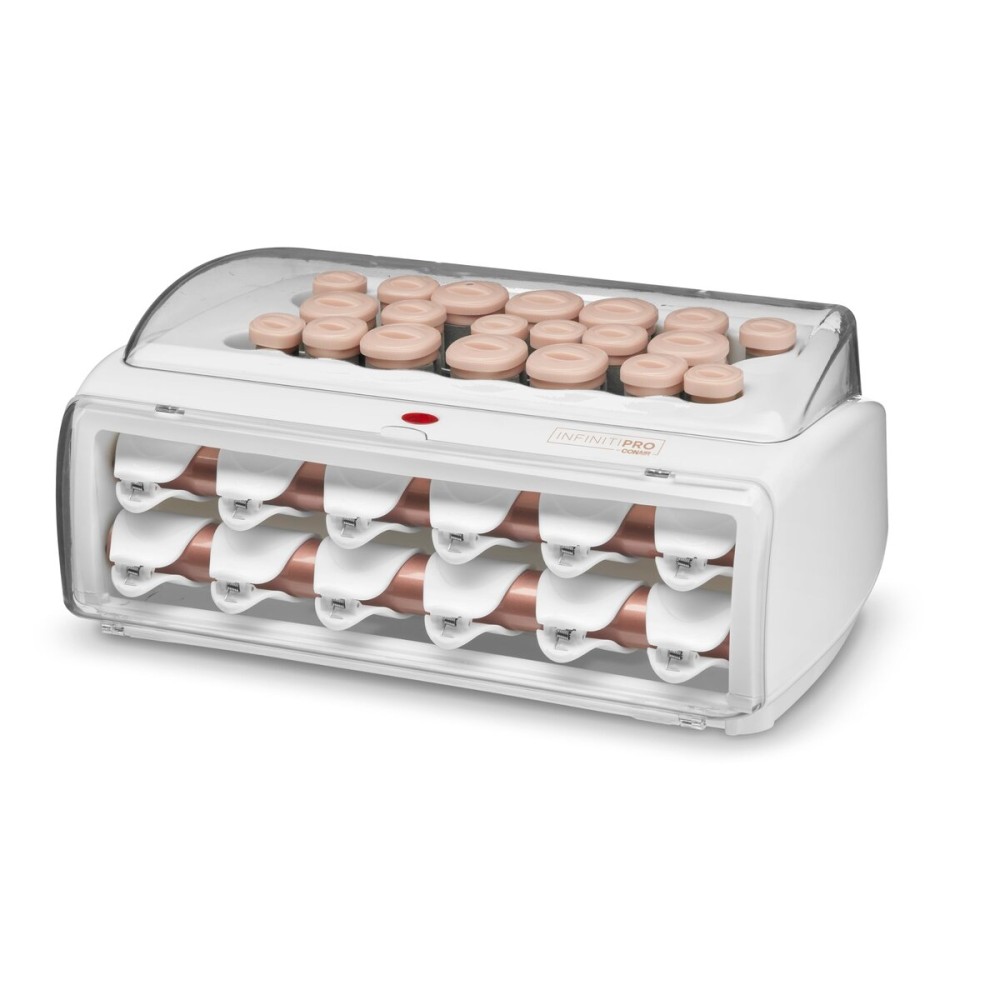 INFINITIPRO BY CONAIR Ceramic Flocked - Hot Rollers for Long, Medium, and All Hair - Hair Curler - Hair Roller Clips Included - 1 1/4-inch, 1-inch, and 3/4-inch Rollers