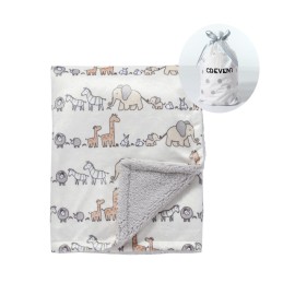 CREVENT Minky Baby Blanket for Girls Boys, Soft Plush Receiving Blanket for Newborns - 30x40 Inches (Animal)