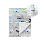 CREVENT Minky Baby Blanket for Girls Boys, Soft Plush Receiving Blanket for Newborns - 30x40 Inches (Vehicle)