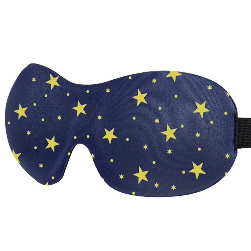 AMAZKER Cute Eye Mask Sleep Mask for Men Women Kids,2 Pack 3D Contoured Cup Sleeping Mask & Blindfold, Concave Molded Night Sleep Mask, Block Out Light (B-Stars, 1 Count (Pack of 1))