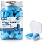Lenicany 30Pair Soft Foam EarPlugs, 32dB Disposable Sound Blocking Noise Cancelling Ear Plugs for Sleeping/Concerts Loud Music/Shooting Guns/Work Construction, Hearing Safety Protection (Blue)