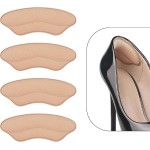 Heel Grips Liner Cushions Inserts for Loose Shoes, Heel Pads Snugs for Shoe Too Big Men Women, Filler Improved Shoe Fit and Comfort, Stop Heel Slip and Blister (4 Pairs) (H Pale Apricot)